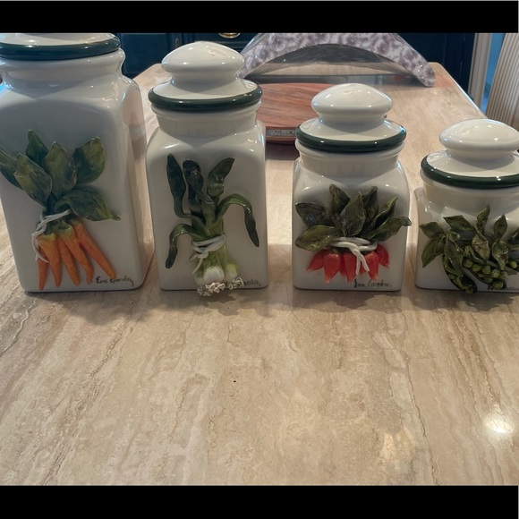 Eva Gordon Signed Canisters For Flower, Sugar etc - Picture 5 of 9